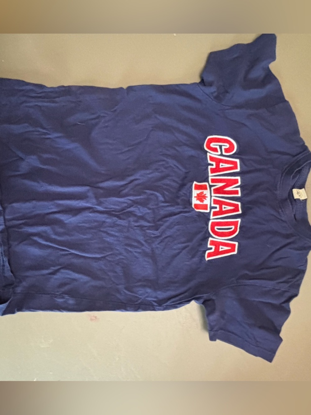 Canada Graphic Navy T‑Shirt with Red Lettering